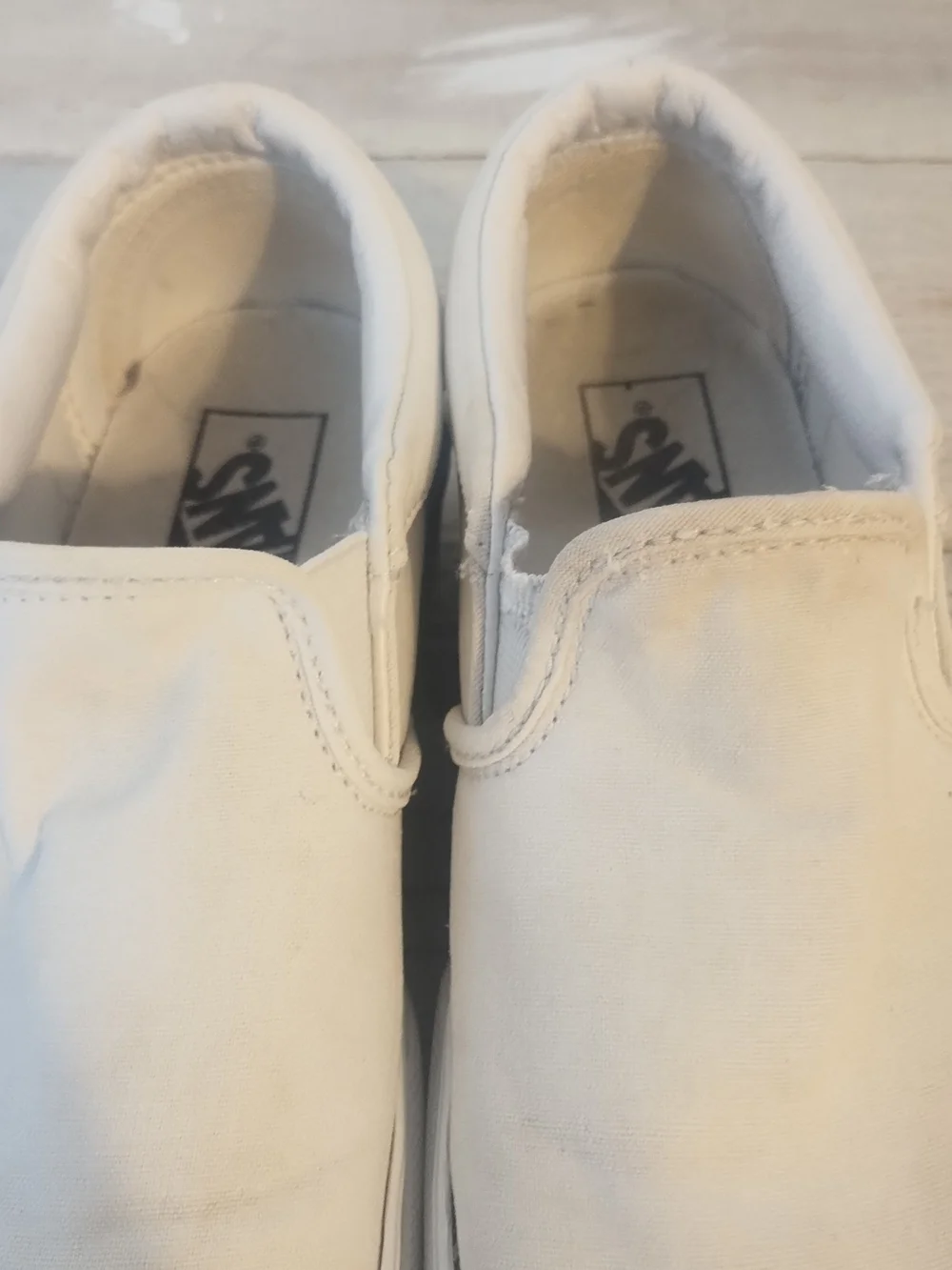 Vans Off The Wall Women's Canvas White Asher Platform ST Slip- On Shoe Sz 7
